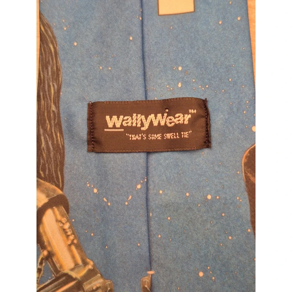 WallyWear Star Wars Mens Tie Blue Black Character Collage Darth Vader Luke VTG